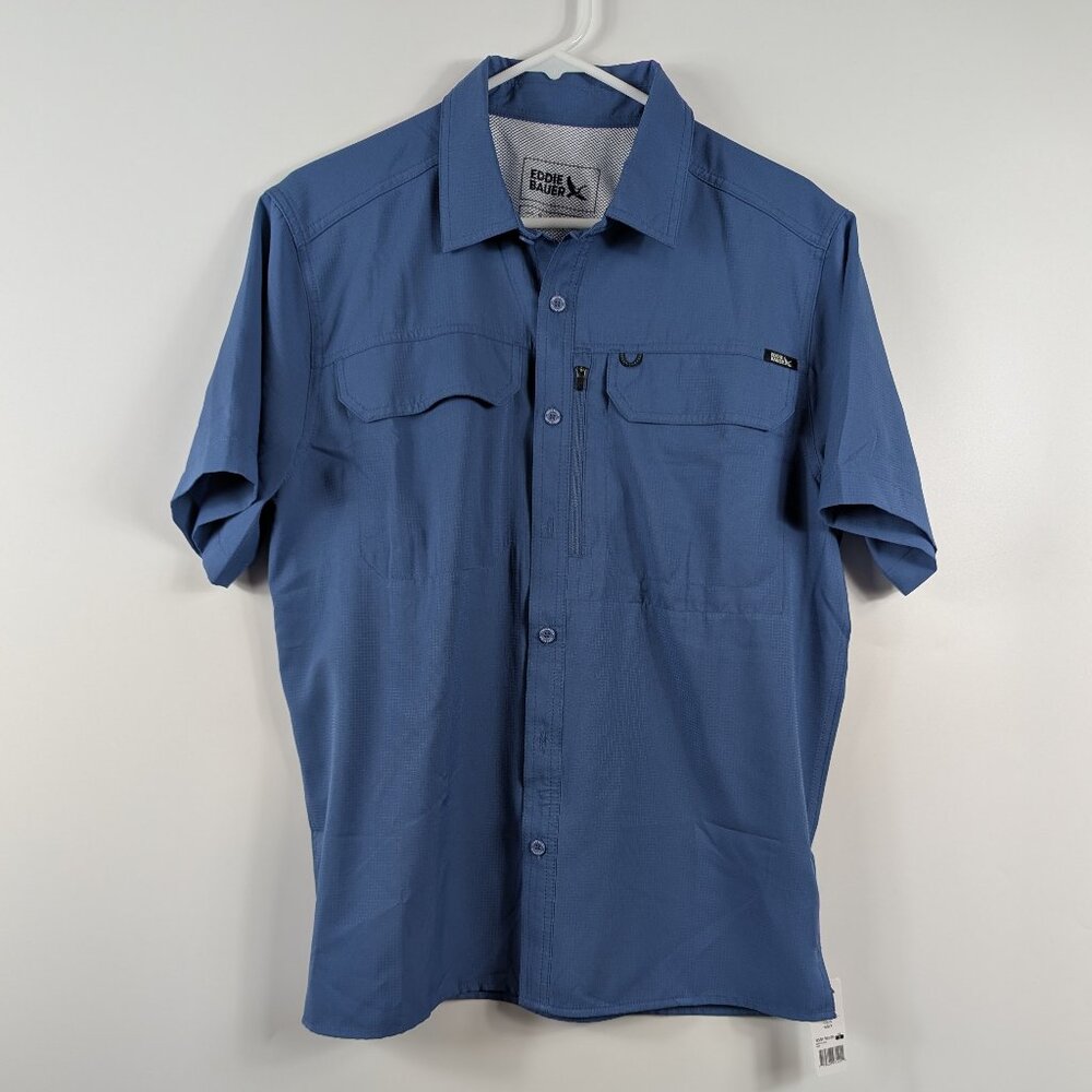 Eddie Bauer Moisture Wicking Woven Button Down Outdoor Tech Shirt Mens Small